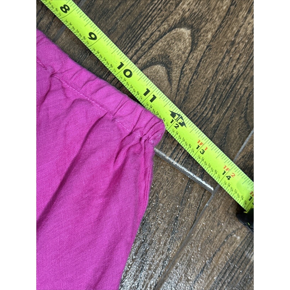 CP SHADES 100% LINEN BRIGHT HOT PINK ELASTIC WAIST AIRY FLOWY MAXI SKIRT SMALL - Picture 8 of 9